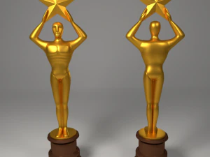 gold award statue 3D Model