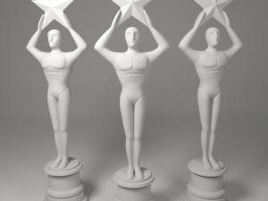 gold award statue 3D 모델