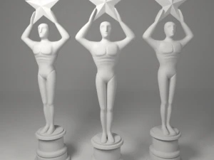 gold award statue 3D Model