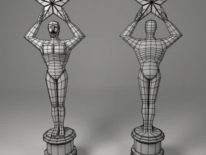 gold award statue 3D Model