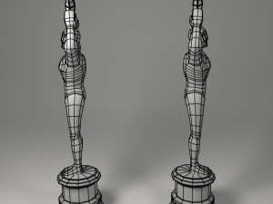 gold award statue 3D 모델