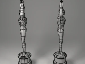 gold award statue 3D Model