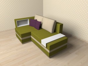 the small sofa which can be expanded 3D Модель