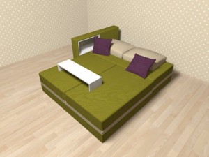 the small sofa which can be expanded Model 3D