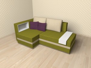 the small sofa which can be expanded Model 3D