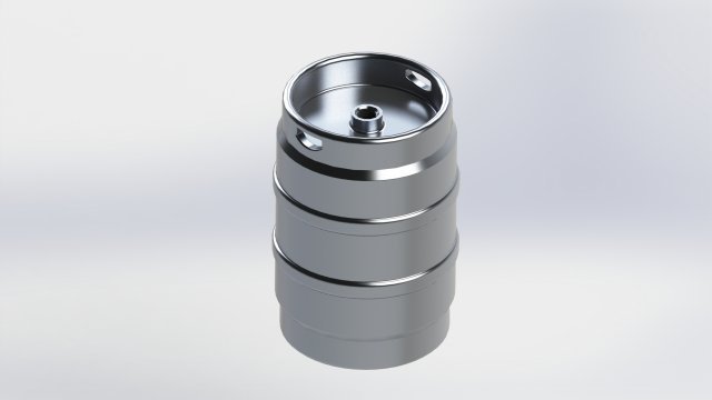 beer keg aluminum 16diax23 38h Modello 3D .c4d .max .obj .3ds .fbx .stl .blend