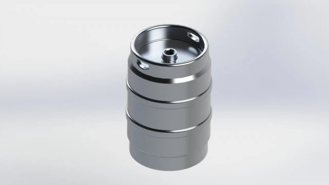 beer keg aluminum 16diax23 38h 3D Model .c4d .max .obj .3ds .fbx .stl .blend 
