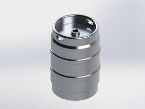 beer keg aluminum 16diax23 38h 3D 모델