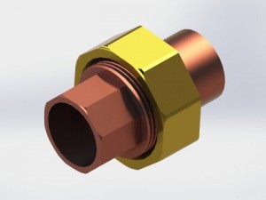 union copper fitting for 3-4 copper pipe 3D Model