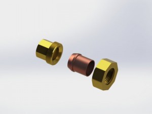 union copper fitting for 3-4 copper pipe 3D Model