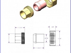 union copper fitting for 3-4 copper pipe 3D Model