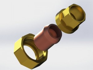 union copper fitting for 3-4 copper pipe 3D Model