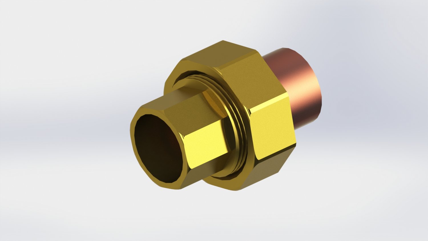Union Copper Fitting For 3 4 Copper Pipe Free 3d Model In Parts