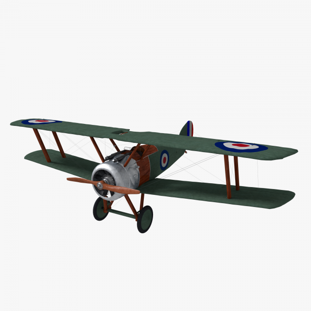 sopwith camel biplane 3D Модель .c4d .max .obj .3ds .fbx .stl .blend 