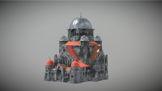 Synagogue Poznan Model 3D .c4d .max .obj .3ds .fbx .stl .blend 