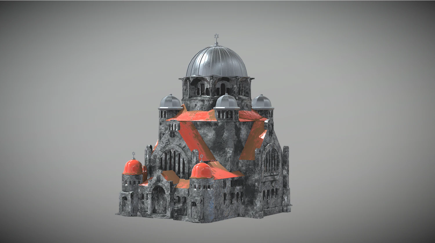 Synagogue Poznan 3D Model .c4d .max .obj .3ds .fbx .stl .blend
