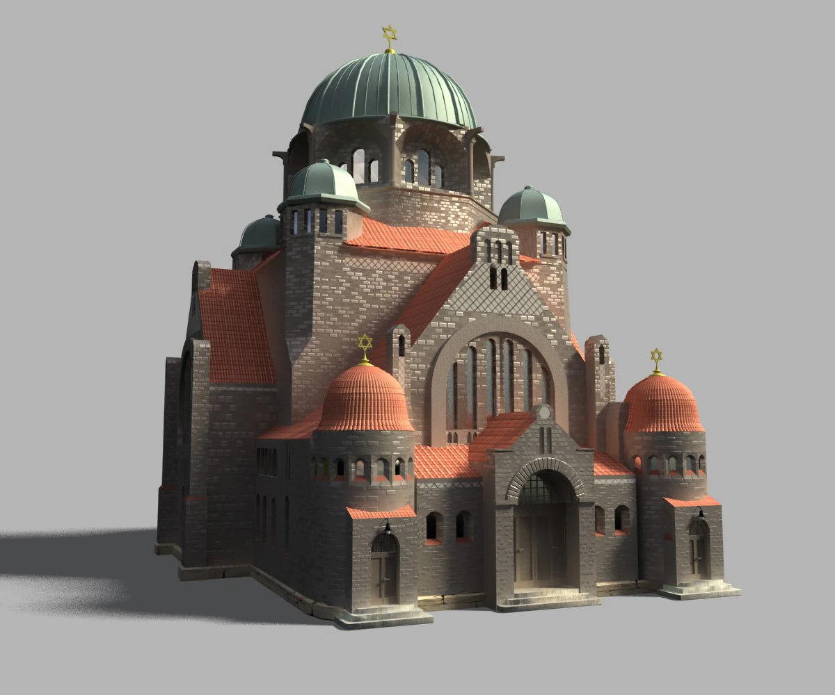 new synagogue poznan poland 3D Model .c4d .max .obj .3ds .fbx .stl .blend 