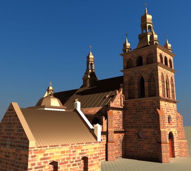 church poland zwolen 3D 模型 .c4d .max .obj .3ds .fbx .stl .blend