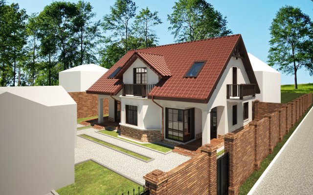 house exteriorcottage 3D Model .c4d .max .obj .3ds .fbx .stl .blend 