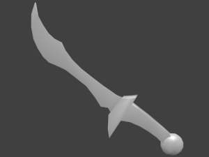 lowpoly dagger  not textured 3D Model