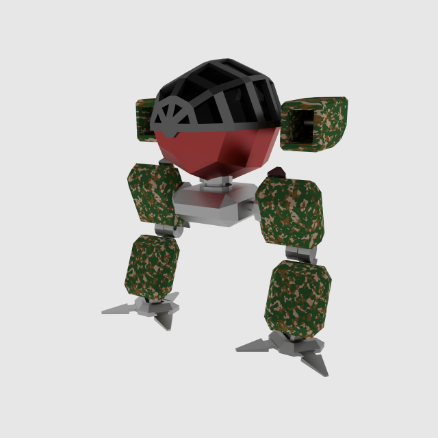 low poly mech 3D Model .c4d .max .obj .3ds .fbx .stl .blend 