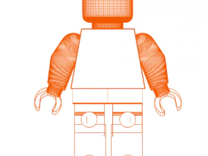 old school lego character 3D Model