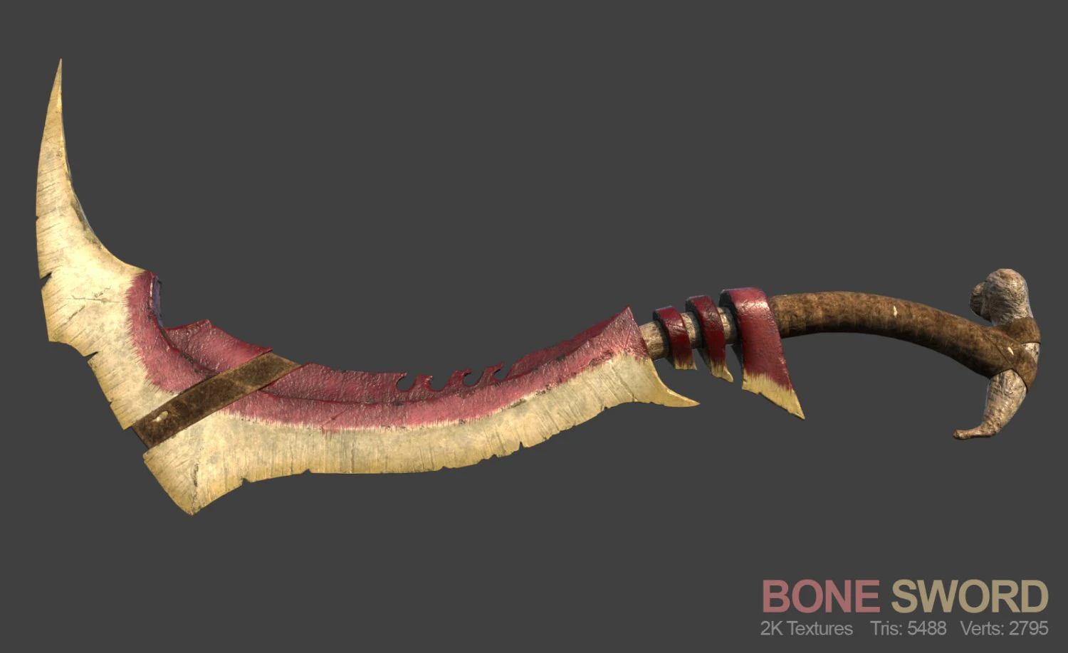 bone sword 3D Model .c4d .max .obj .3ds .fbx .stl .blend 