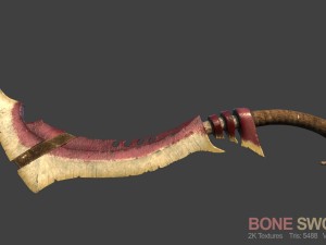 bone sword Model 3D