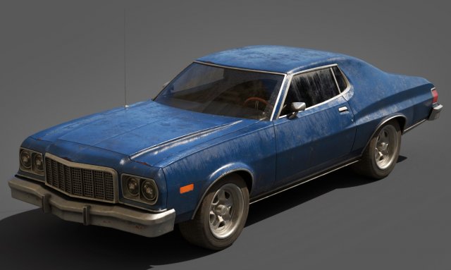 old classic car lowpoly abandoned 3D Модель .c4d .max .obj .3ds .fbx .stl .blend 