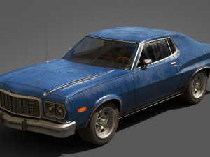 old classic car lowpoly abandoned 3D मॉडल