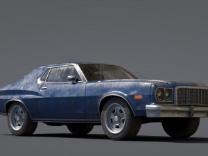 old classic car lowpoly abandoned 3D Модель