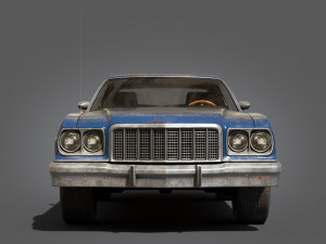 old classic car lowpoly abandoned 3D Модель