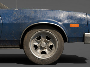old classic car lowpoly abandoned 3D Модель