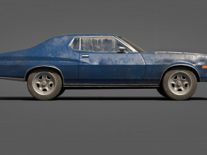 old classic car lowpoly abandoned 3D Модель