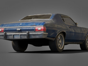old classic car lowpoly abandoned 3D Модель