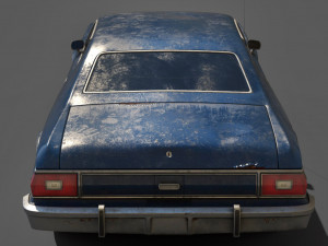 old classic car lowpoly abandoned 3D Модель