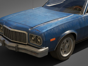 old classic car lowpoly abandoned 3D Модель