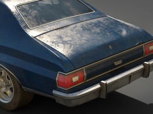 old classic car lowpoly abandoned 3D Модель