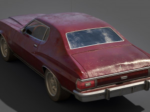 old classic car lowpoly abandoned 3D Модель