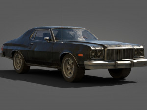 old classic car lowpoly abandoned 3D Модель