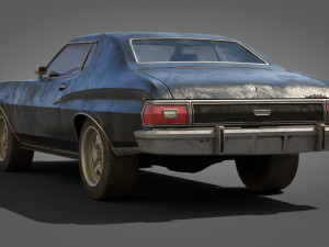 old classic car lowpoly abandoned 3D Модель