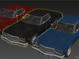 old classic car lowpoly abandoned 3D Модель