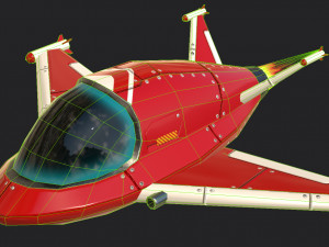 toon aircraft sci fi lowpoly pack Model 3D