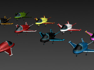 toon aircraft sci fi lowpoly pack Model 3D