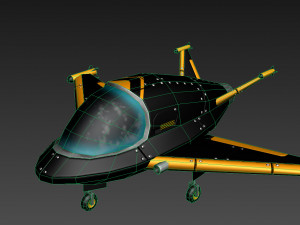 toon aircraft sci fi lowpoly pack Model 3D
