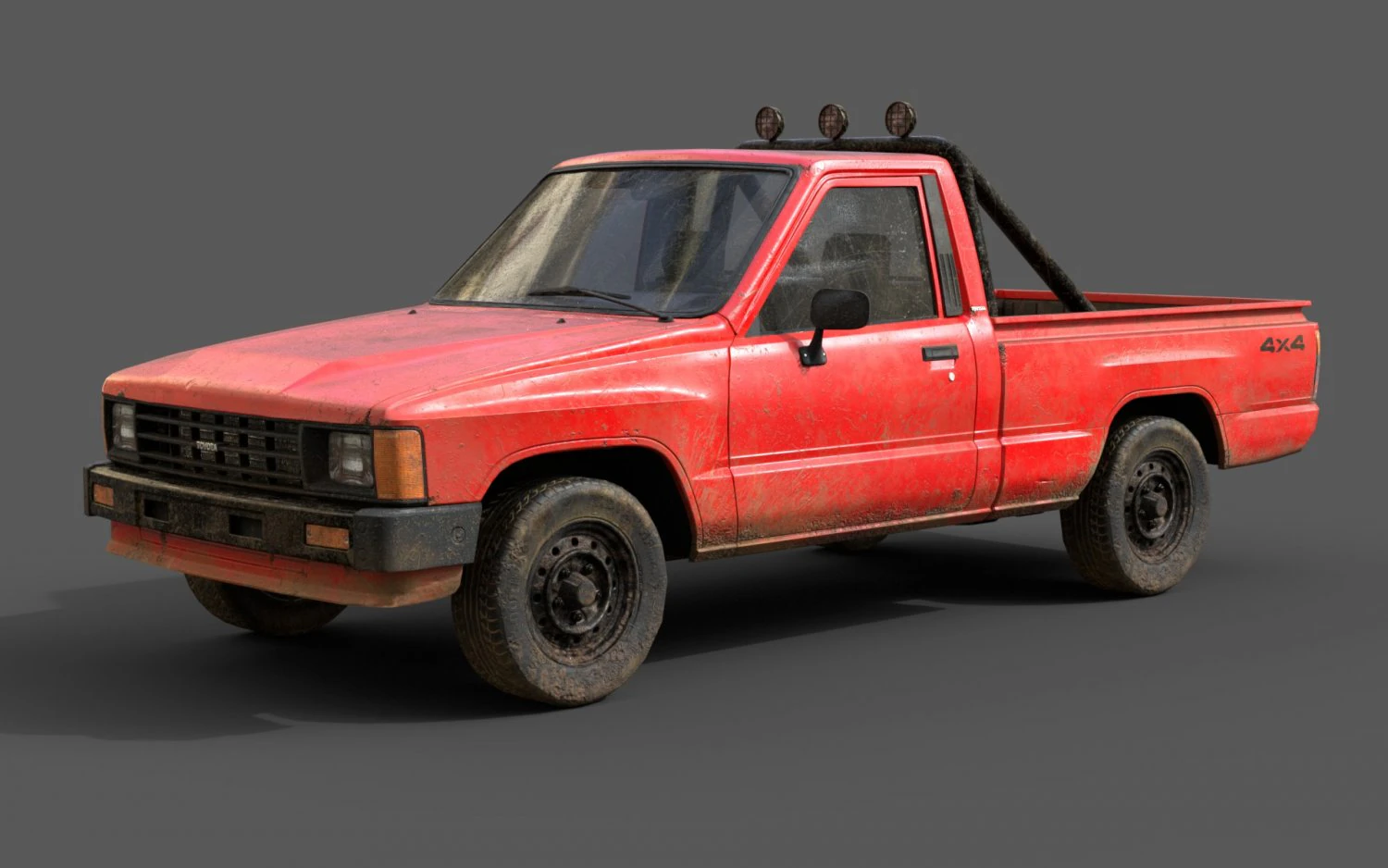 toyota hilux 1983-1988 pickup game ready 3D Model .c4d .max .obj .3ds .fbx .stl .blend 