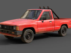 toyota hilux 1983-1988 pickup game ready 3D Model