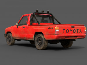 toyota hilux 1983-1988 pickup game ready Modelo 3D