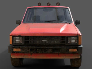 toyota hilux 1983-1988 pickup game ready 3D Model