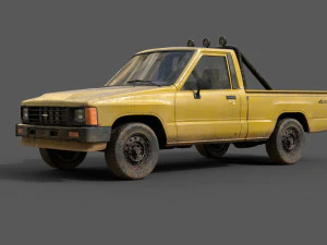 toyota hilux 1983-1988 pickup game ready 3D Model